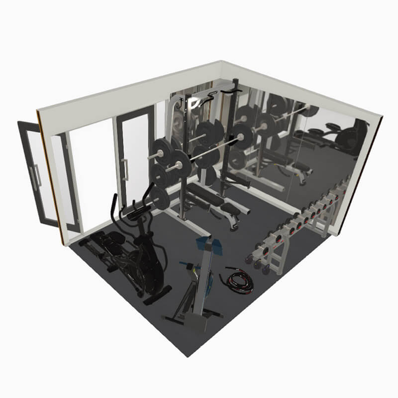 Home Gym 3D Render Image Angled View