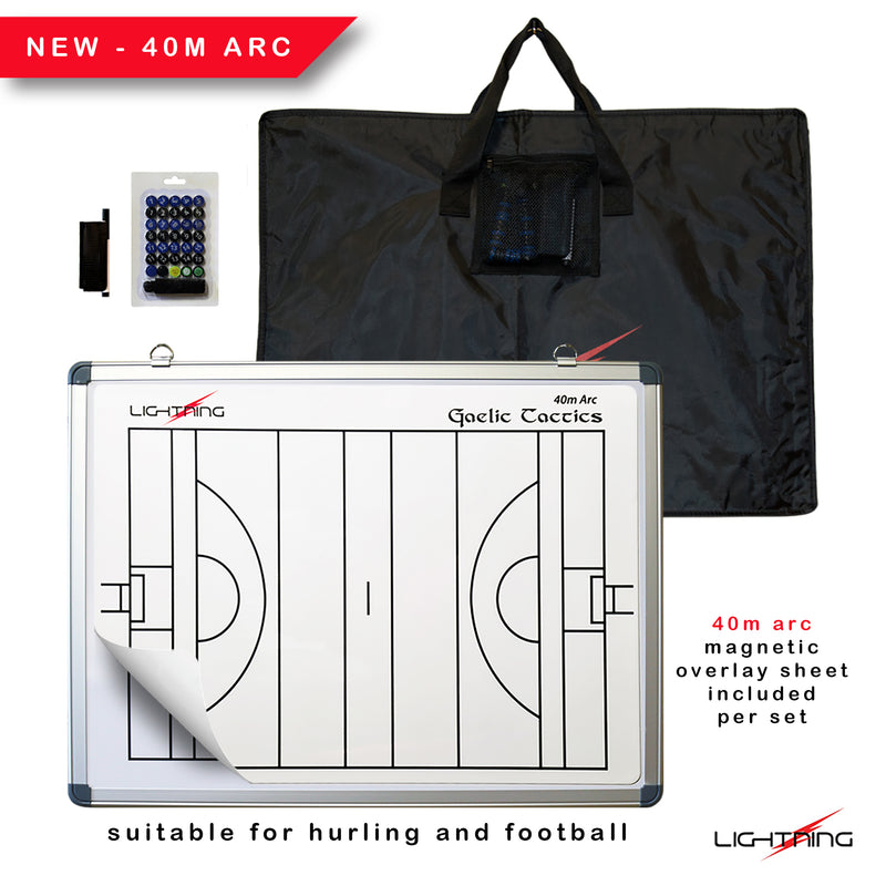 Lightning White Gaelic Tactic Board — 30 x 45cm — McSport