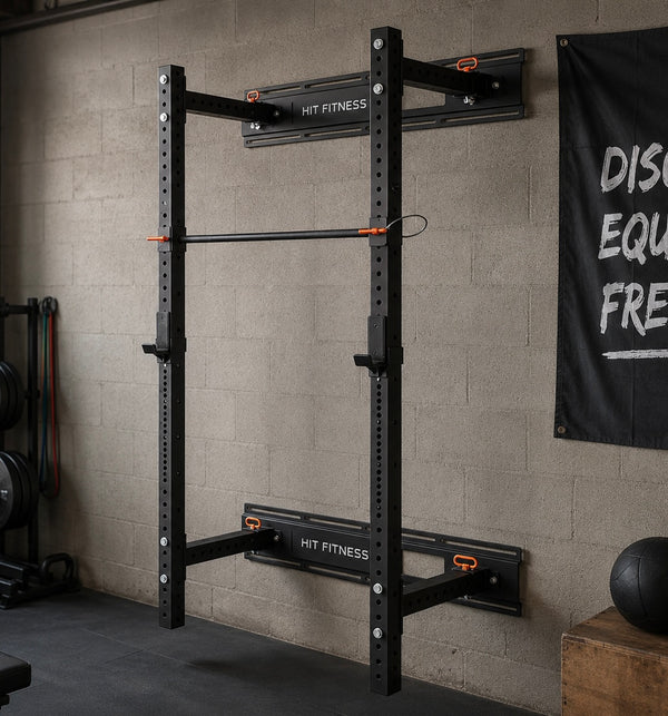 Hit Fitness Wall Mounted Folding Squat Rack