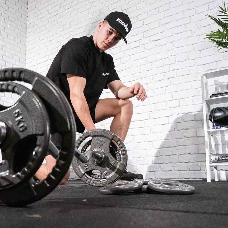EZ Curl Bar and Cast Iron Weight Set — 45.5kg — McSport