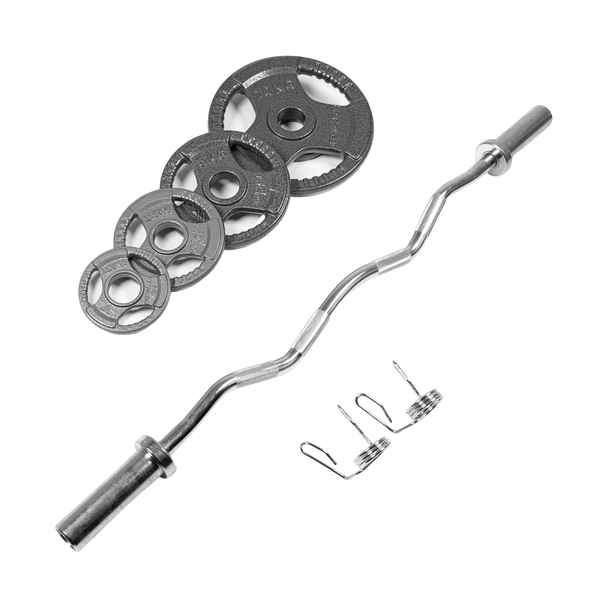 Biceps Triceps Curls 44.5kg Weight Set EZ Curl Bar