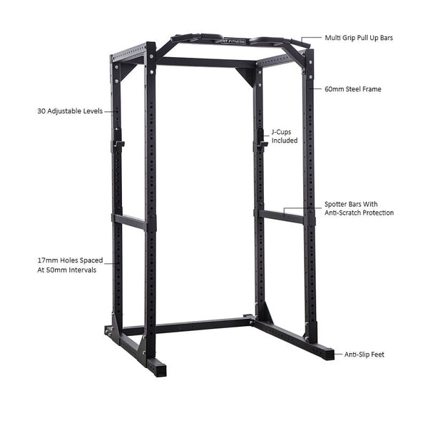 Hit Fitness F200 Pro Power Rack with Cable Pulley| 120kg Radials - Features