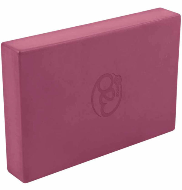 Fitness Mad Full Yoga Block Burgundy side view