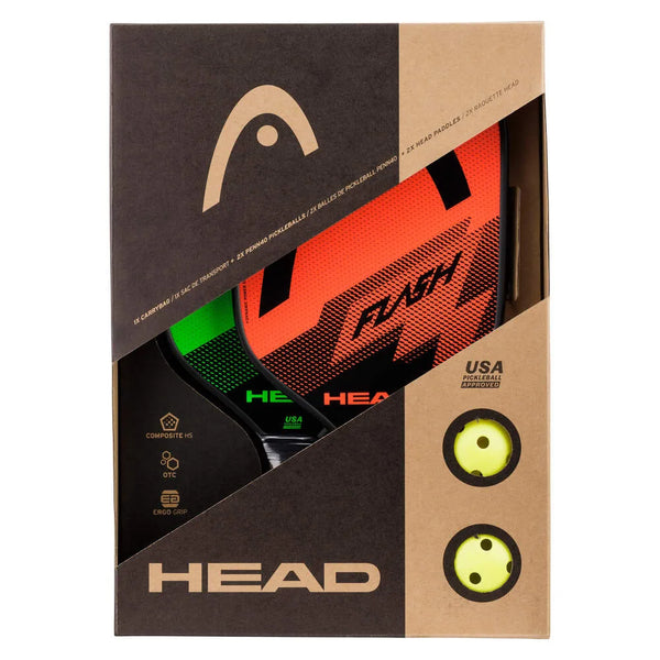 Head Flash pickleball 2-pack racquet set with grips.