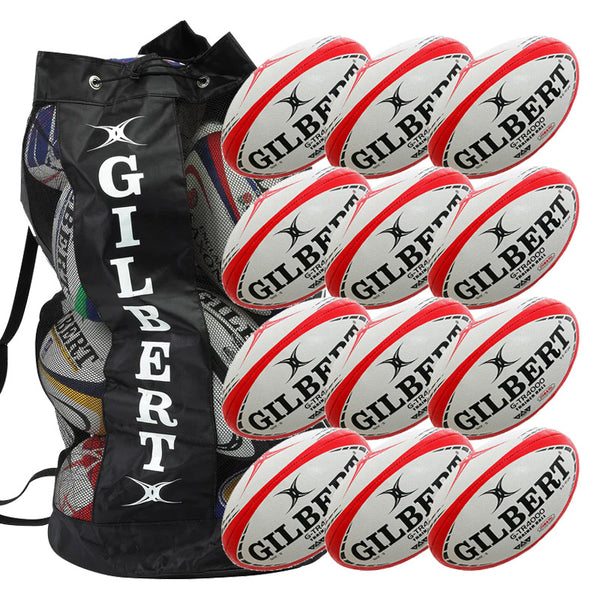Gilbert G-TR4000 Rugby Ball 12 Pack with Carry Bag | Size 4