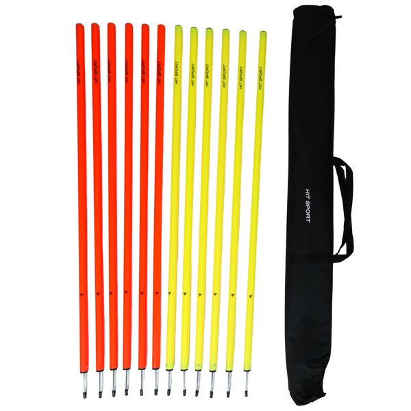 HIT Sport Mini Training Poles Orange & Yellow Set