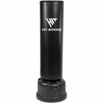 A black freestanding heavy punching bag with a white HIT BOXING logo printed on the front, set against a plain white background.