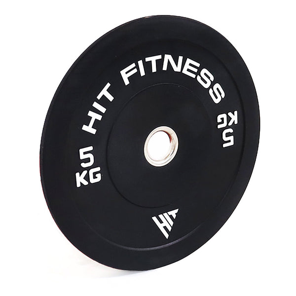 Hit Fitness 5kg Commercial Black Rubber Bumper Plate