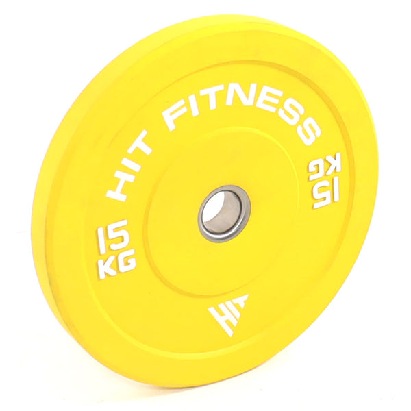 Hit Fitness 15kg Commercial Coloured Rubber Bumper Plate