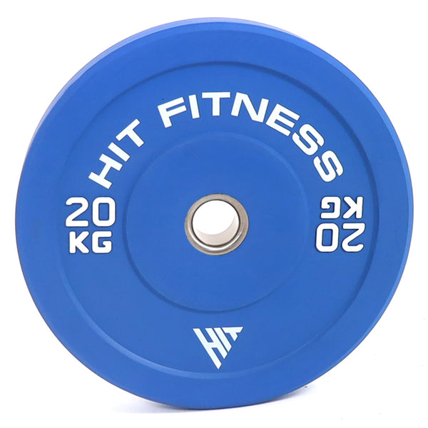 Hit Fitness 20kg Commercial Coloured Rubber Bumper Plate - Front