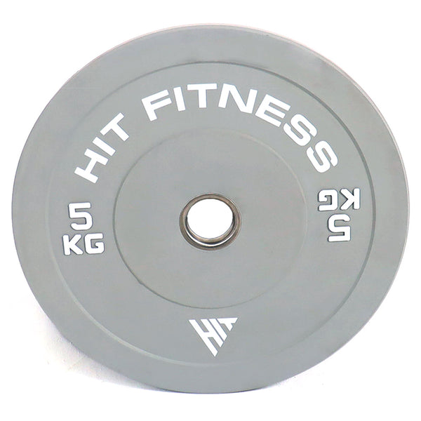 Hit Fitness 5kg Commercial Coloured Rubber Bumper Plate - Front