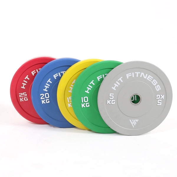 Hit Fitness Commercial Coloured Rubber Bumper Plate Full Range