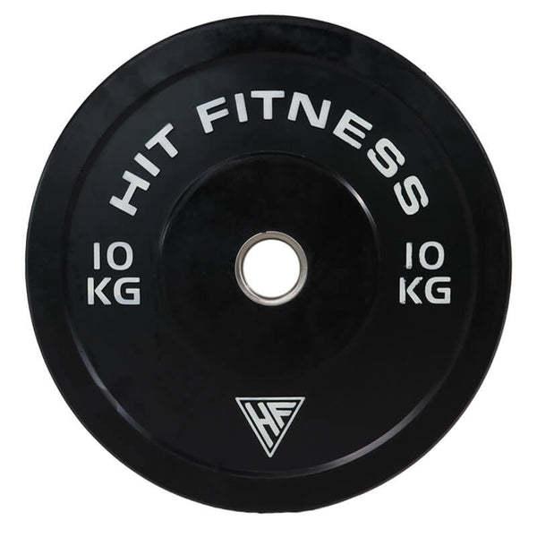 Hit Fitness 10kg Commercial Black Rubber Bumper Plate