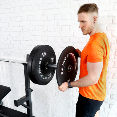 Hit Fitness 120kg Black Bumper Plates Athletic Weight Set