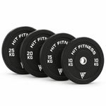 Hit Fitness 140kg Commercial Black Rubber Bumper Plate Set