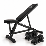 Hit Fitness 24kg Adjustable Dumbbells & Weight Bench