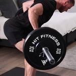 Hit Fitness 25kg Commercial Black Rubber Bumper Plate