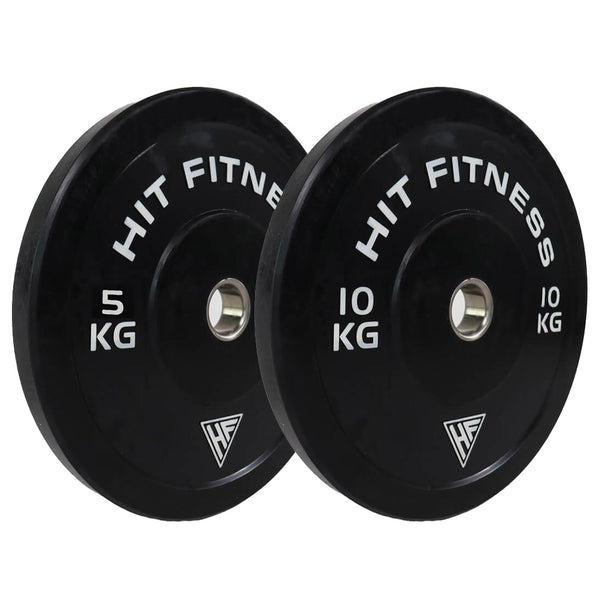 Hit Fitness 5kg & 10kg Black Bumper Plates | Bundle