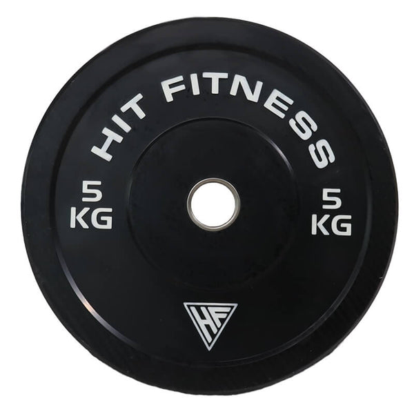 Hit Fitness 5kg Commercial Black Rubber Bumper Plate