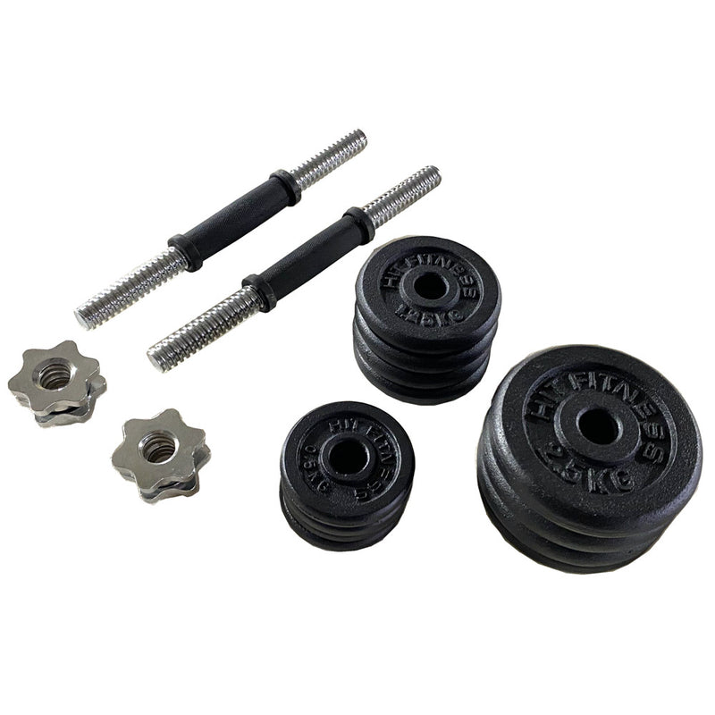 York fitness 20kg black cast iron dumbbell spinlock set best sale