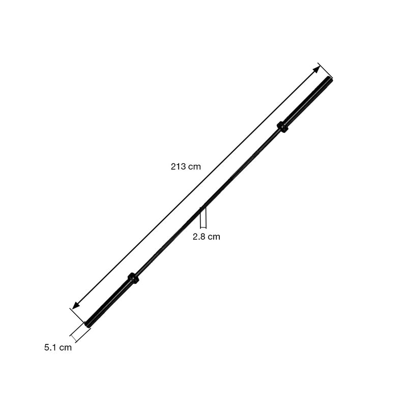 Hit Fitness Commercial 20kg Olympic Barbell (Black Coated) — 7ft