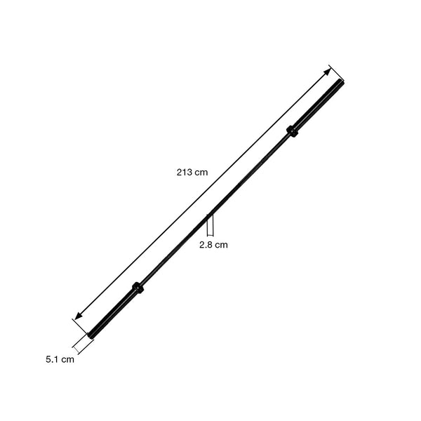 Hit Fitness Commercial 20kg Olympic Barbell (Black Coated) | 7ft