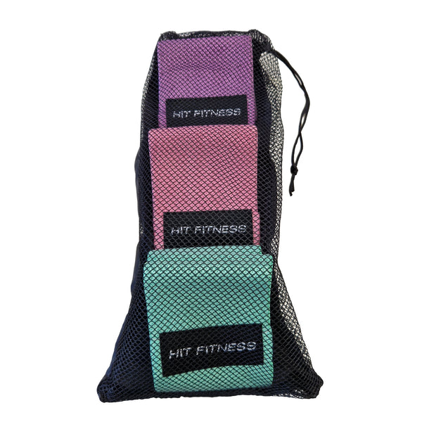 Hit Fitness Glute Resistance Bands (Fabric) | 3pc set - Bag