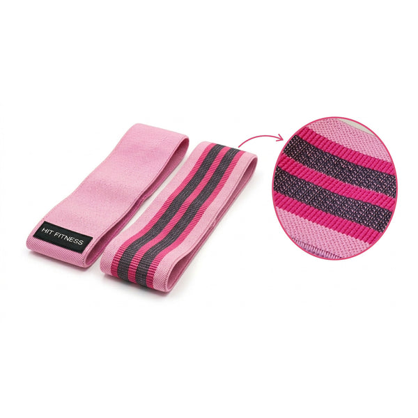 Hit Fitness Glute Resistance Bands (Fabric) | 3pc set - Pink