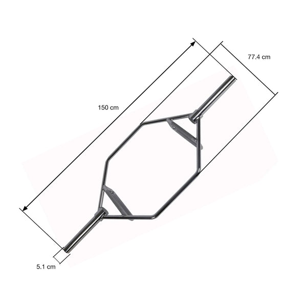 Hit Fitness Hex Bar 1.5m - Dimensions