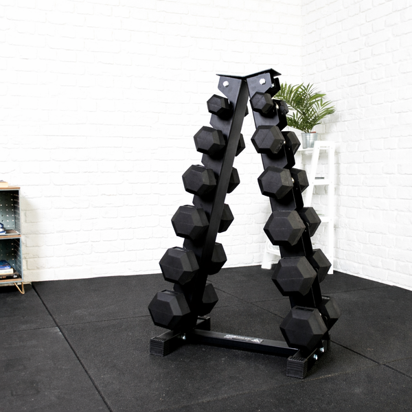 Hit Fitness Hex Dumbbell Vertical Storage Rack | 6 pairs