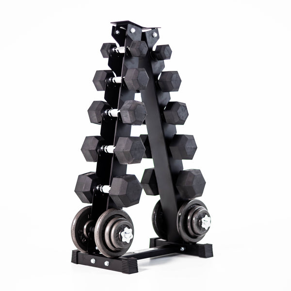 Hit Fitness Hex Dumbbell Vertical Storage Rack | 6 pairs