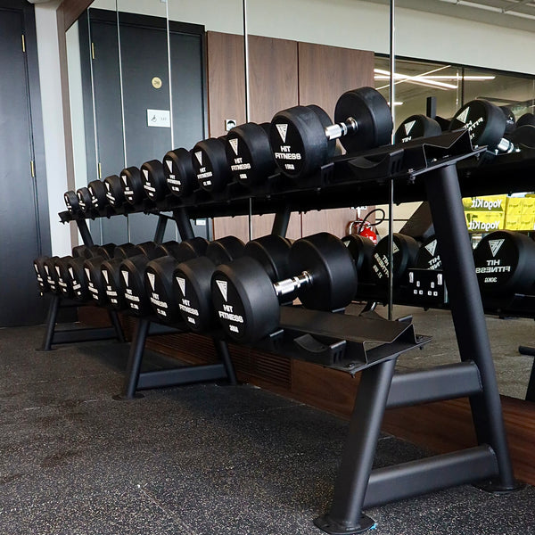 Hit Fitness Round Rubber Dumbbell Rack | 12 Pairs