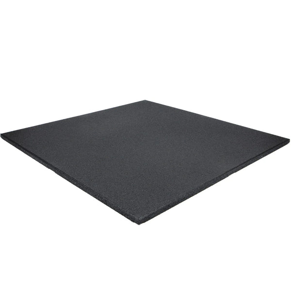 Hit Fitness Rubber Flooring Tile1M x 1M x 20mm Black Flat tile