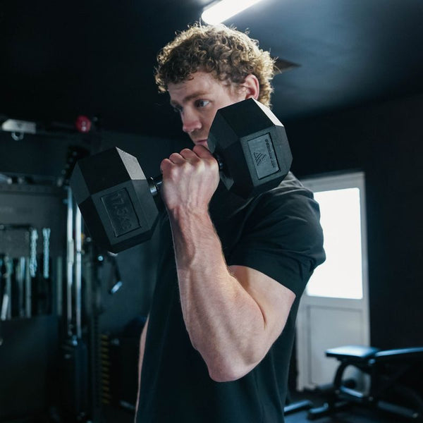 Hit Fitness Rubber Hex Dumbbells | 17.5kg