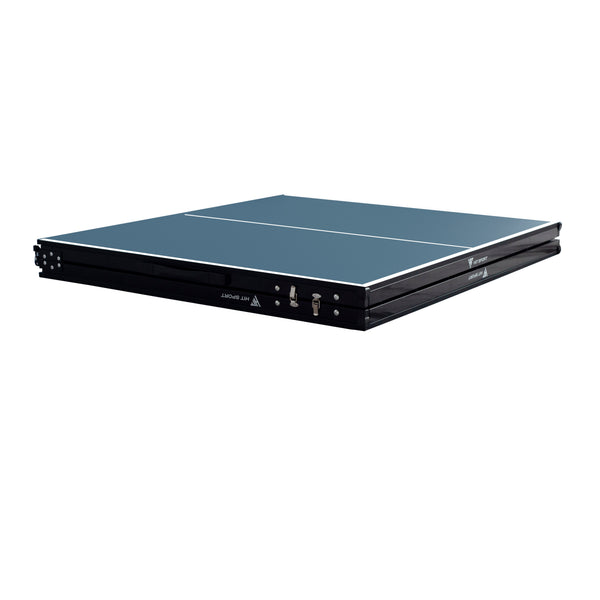 Hit Sport Mid-Size Table Tennis Table | Blue Folded Flat