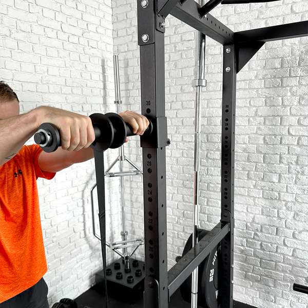 Hit Fitness F200 Pro  Half Rack Wrist Roller Lifestyle Image Close up View