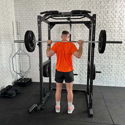 Hit Fitness F200 Pro Power Rack Lifestlye Image Start of Squat