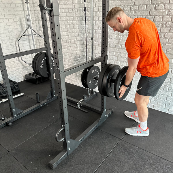 Hit Fitness F200 Pro Weight Plate Holders Lifestyle Image, Racking Plates Full View
