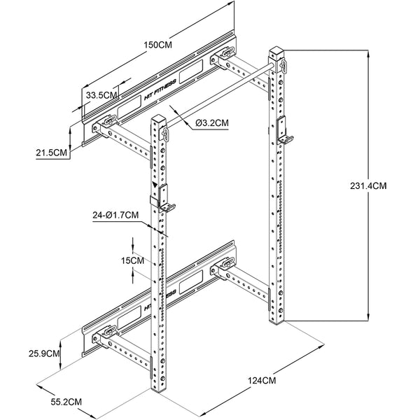 Hit Fitness Folding Squat Rack 