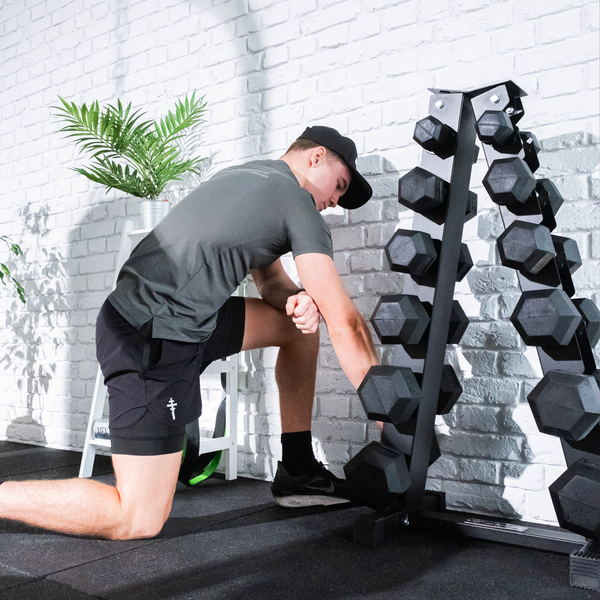 Hit Fitness Hex Dumbbells Vertical Rack | 6 Pairs (105kg)