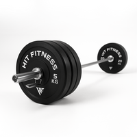 Hit Fitness 120kg Black Bumper Plates Athletic Weight Set