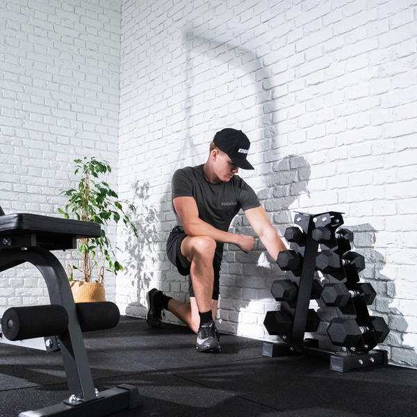 Hit Fitness Hex Dumbbells Vertical Rack | 4 Pairs (50kg)