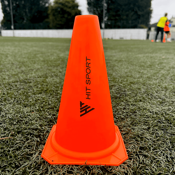 A closeup of the Hit Sport 4-Pack Training Traffic Cone (9in / 23cm)