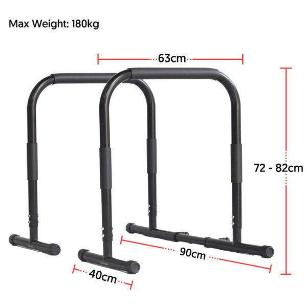 Hit Fitness Parallel Dip Bars - Dimensions