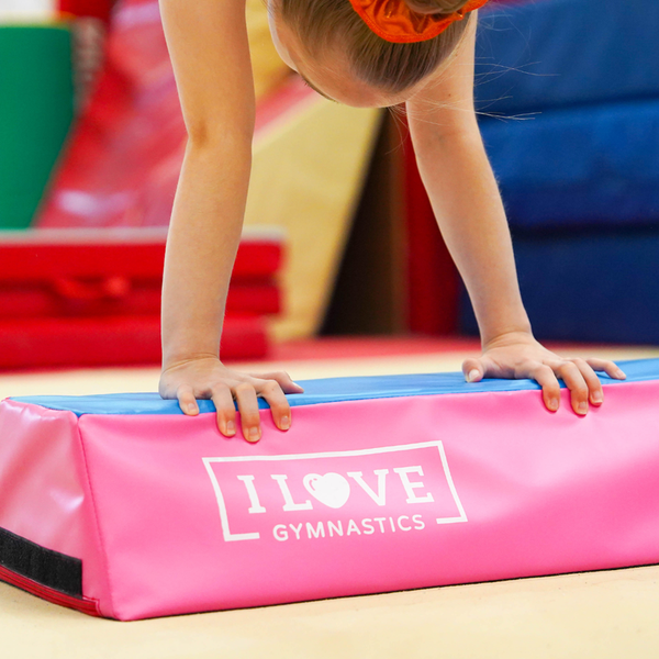 I Love Gymnastics Foldable Balance Beam | Blue & Pink