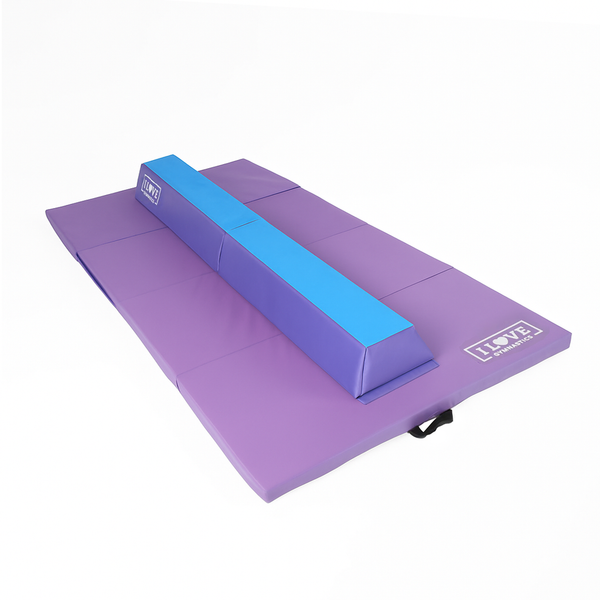 I Love Gymnastics Foldable Balance Beam Blue Pink