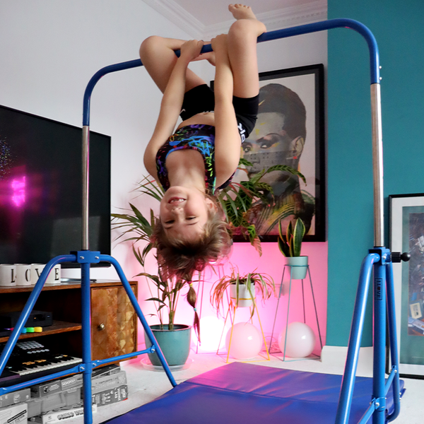 I Love Gymnastics Essential Bar & Mat Set Lifestyle Upside Down