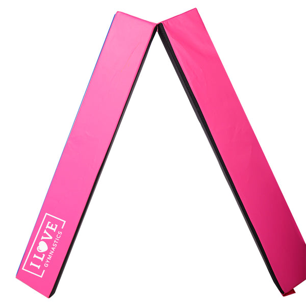 I Love Gymnastics Foldable Balance Beam Purple & Blue Half Folded