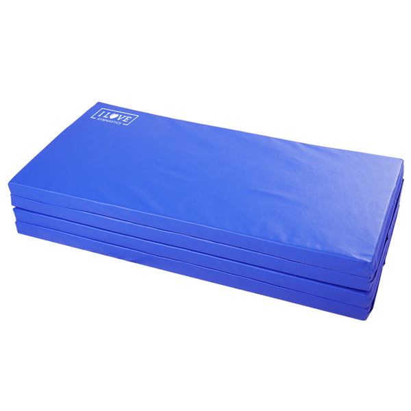 I Love Gymnastics Foldable Gymnastics Mat Blue Folded Flat