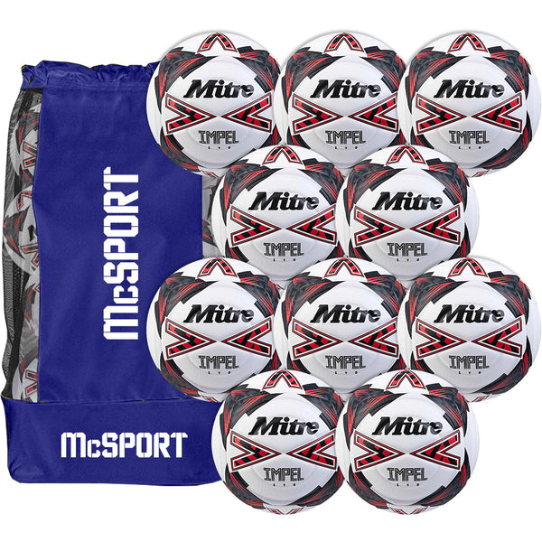 Mitre Impel Evo Football (Size 5) | 10 Pack + Bag